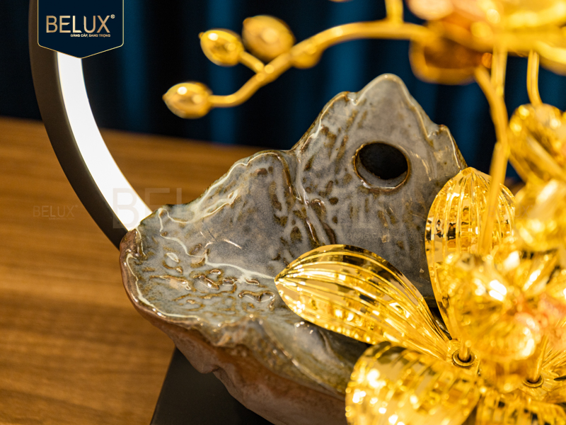 Lan Trầm Tiểu Cảnh   mạ vàng 24k&nbsp;30x20x30cm